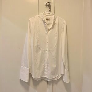 Thomas Mason J.Crew Women White Long Sleeve Button-Down Shirt